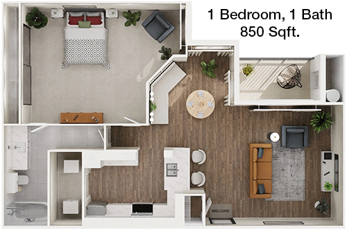 850 sq ft floorplan layout