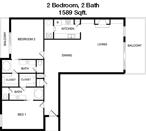 1,589 sq ft floorplan layout