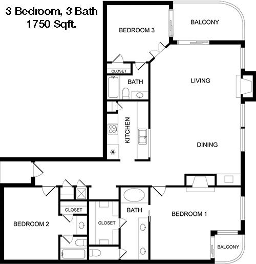 1,750 sq ft floorplan layout