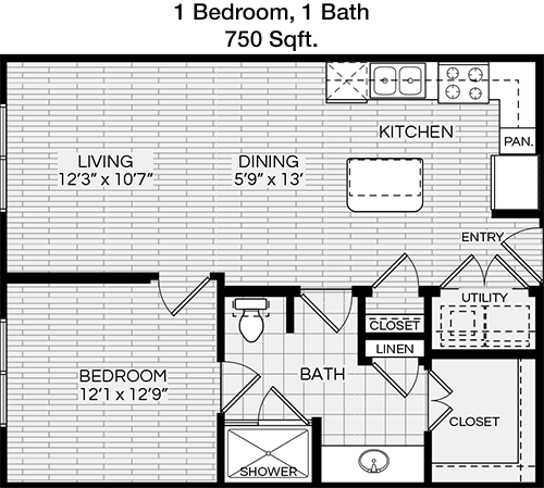 750 sq ft floorplan layout