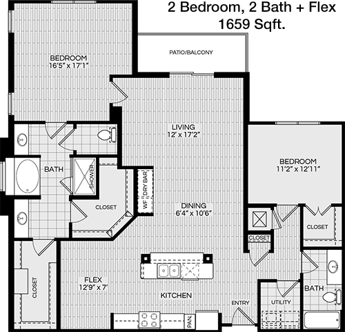 1,659 sq ft floorplan layout