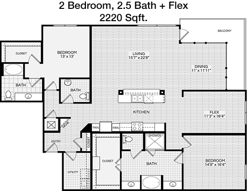 2,220 sq ft floorplan layout
