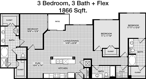 1,866 sq ft floorplan layout