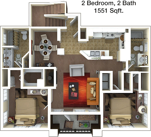 1,551 sq ft floorplan layout