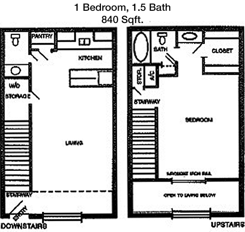 840 sq ft floorplan layout