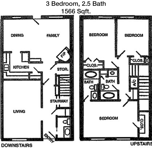 1,566 sq ft floorplan layout