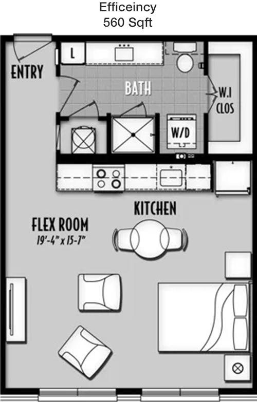 560 sq ft floorplan layout
