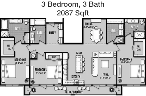 2,087 sq ft floorplan layout