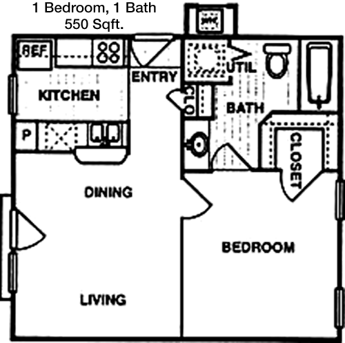 550 sq ft floorplan layout