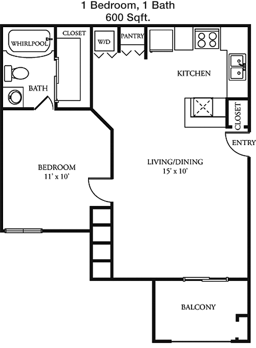 600 sq ft floorplan layout
