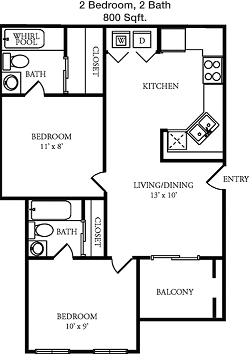 800 sq ft floorplan layout