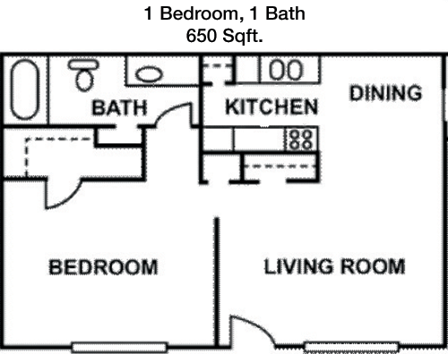 650 sq ft floorplan layout