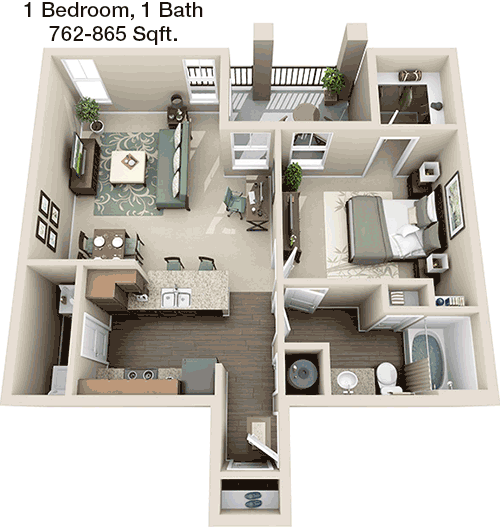 762 sq ft floorplan layout