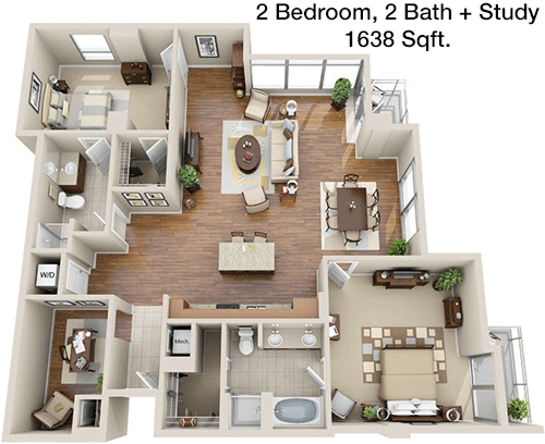 1,638 sq ft floorplan layout