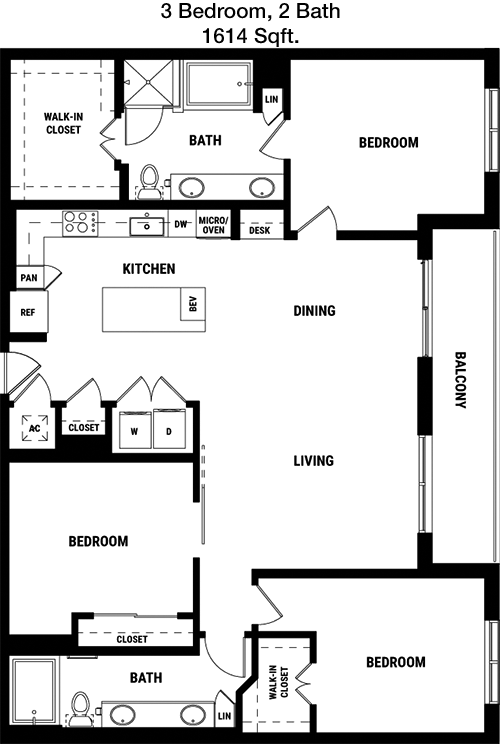 1,614 sq ft floorplan layout