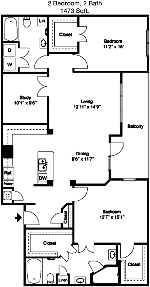 1,473 sq ft floorplan layout
