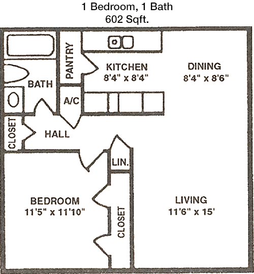602 sq ft floorplan layout