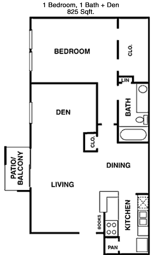 825 sq ft floorplan layout