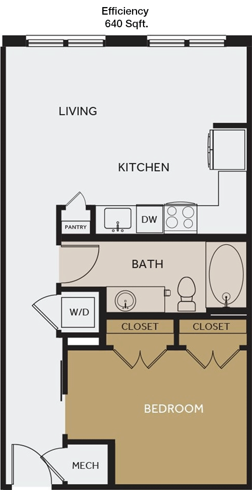 640 sq ft floorplan layout