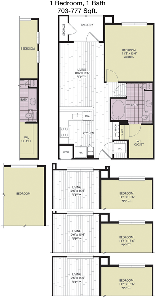 703 sq ft floorplan layout