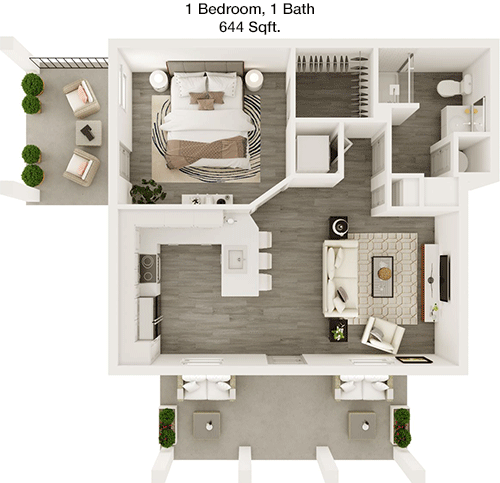 644 sq ft floorplan layout