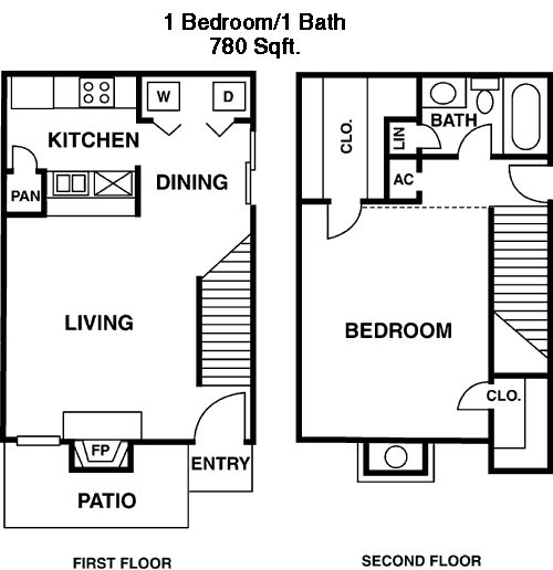 780 sq ft floorplan layout