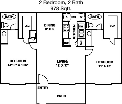 978 sq ft floorplan layout