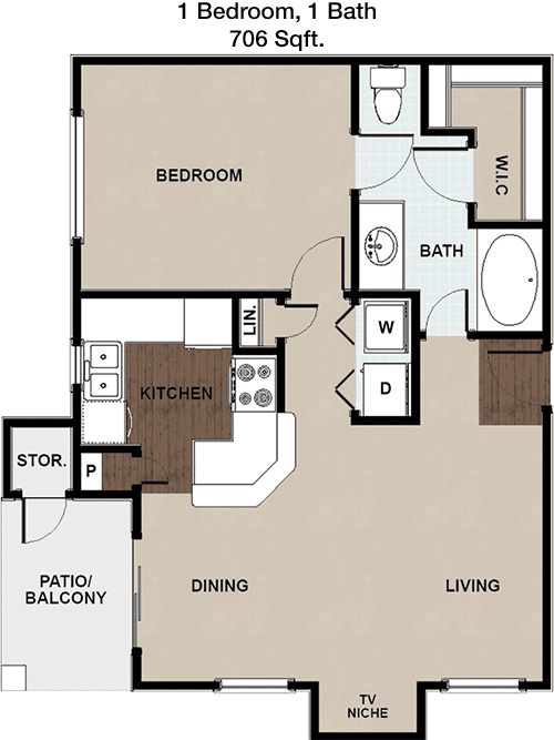 706 sq ft floorplan layout