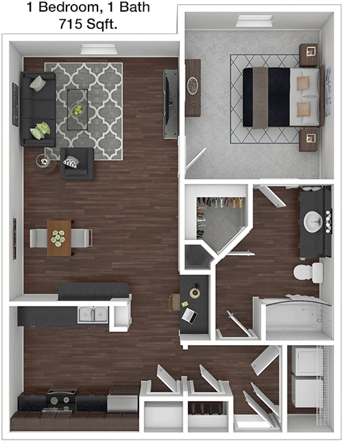 715 sq ft floorplan layout