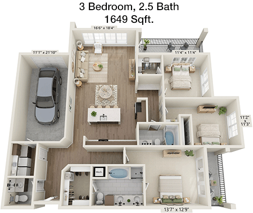 1,649 sq ft floorplan layout