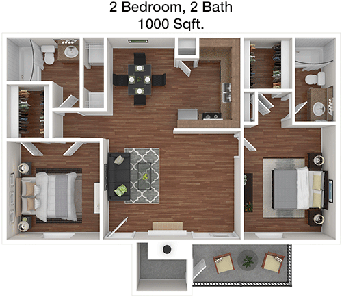 1,000 sq ft floorplan layout