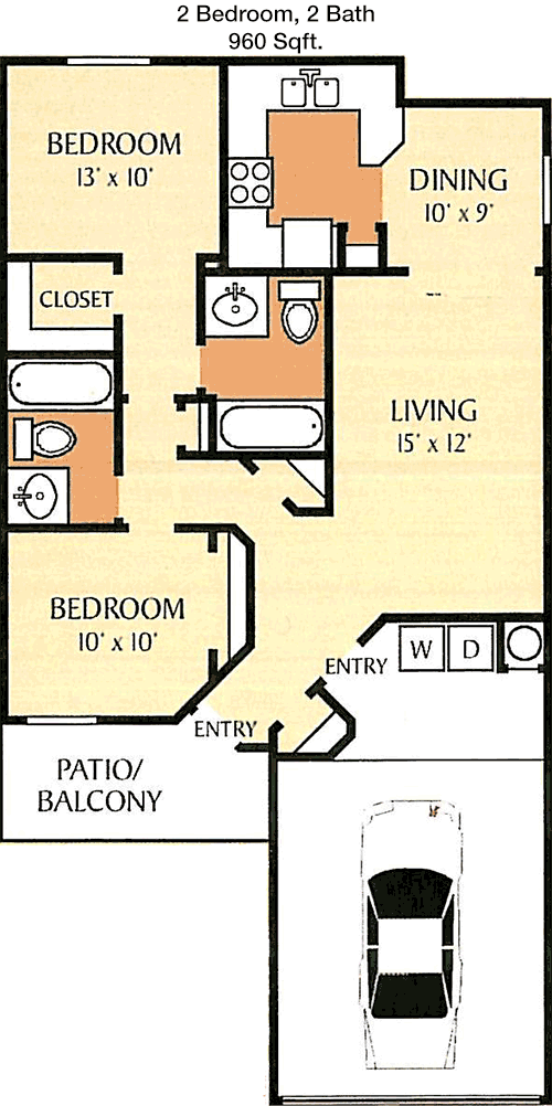 960 sq ft floorplan layout