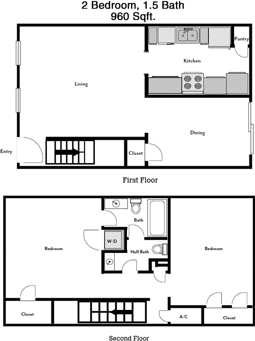 960 sq ft floorplan layout