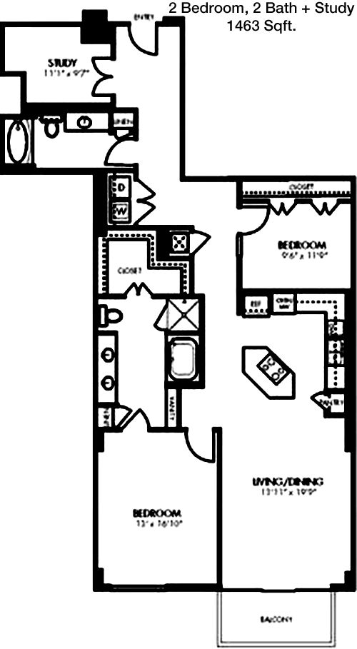 1,463 sq ft floorplan layout