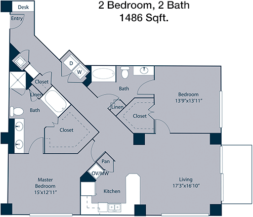 1,486 sq ft floorplan layout