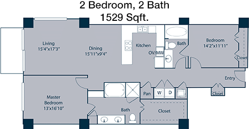 1,529 sq ft floorplan layout