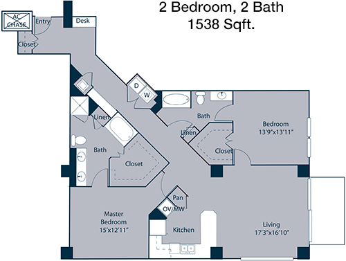 1,538 sq ft floorplan layout