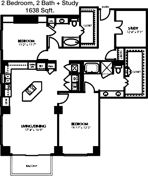 1,638 sq ft floorplan layout