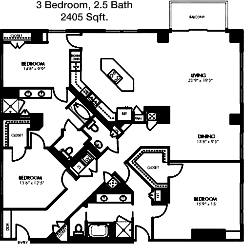 2,405 sq ft floorplan layout