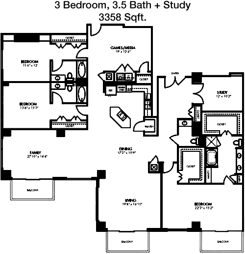 3,358 sq ft floorplan layout