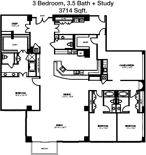 3,714 sq ft floorplan layout