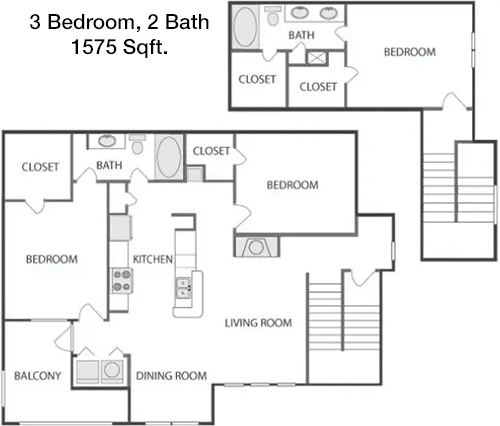 1,575 sq ft floorplan layout