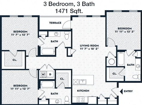 1,471 sq ft floorplan layout