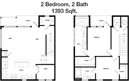 1,393 sq ft floorplan layout