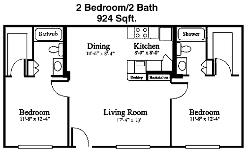 924 sq ft floorplan layout