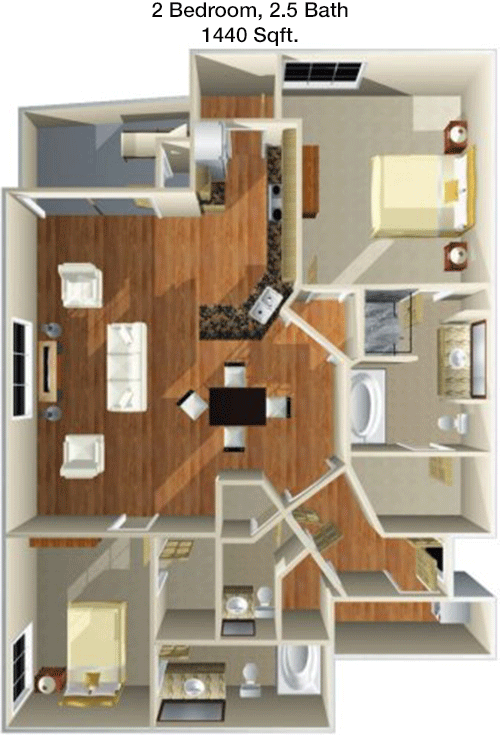 1,440 sq ft floorplan layout
