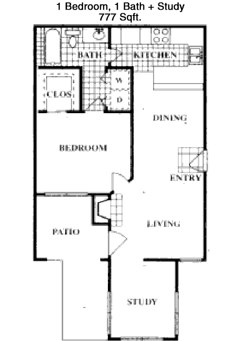 777 sq ft floorplan layout
