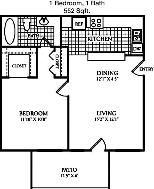 552 sq ft floorplan layout