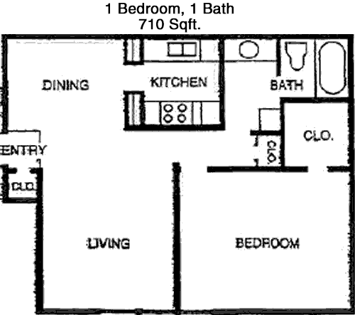 710 sq ft floorplan layout