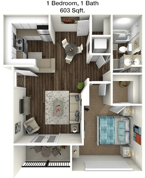 603 sq ft floorplan layout